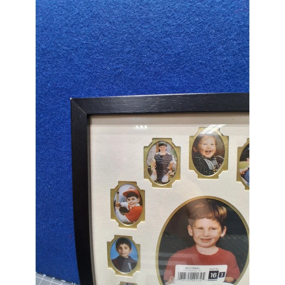 Multi Purpose Memory Collage Mat Black Frame Ivory Gold 13 Openings
